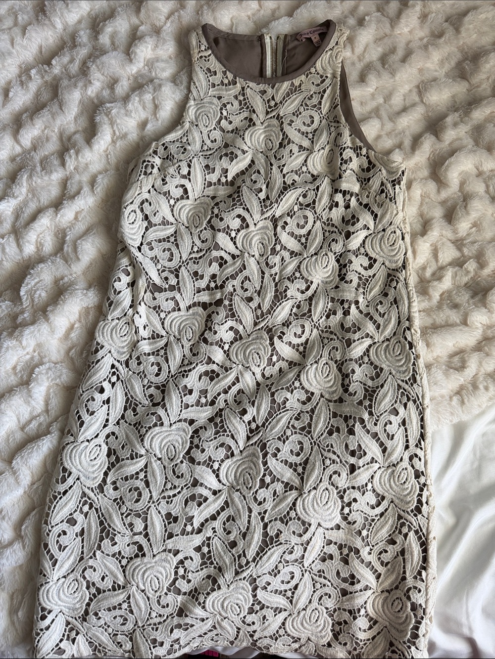 Juicy Couture Cream Lace Mini Dress